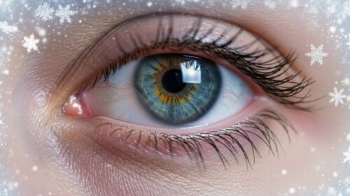 Close-up of a colorful eye